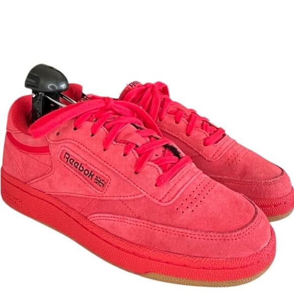 Mens Reebok Club C 85 FW6629 Suede Leather Running Athletic Sneaker Size 6 Red - Picture 3 of 6